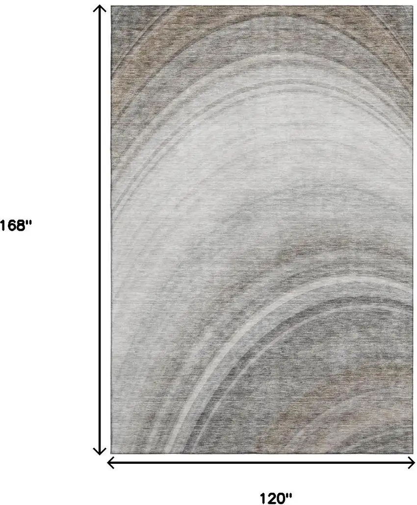 Gray Ivory And Beige Ombre Washable Area Rug With UV Protection Photo 5