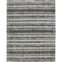 Photo of Gray Ivory And Black Abstract Hand Woven Area Rug