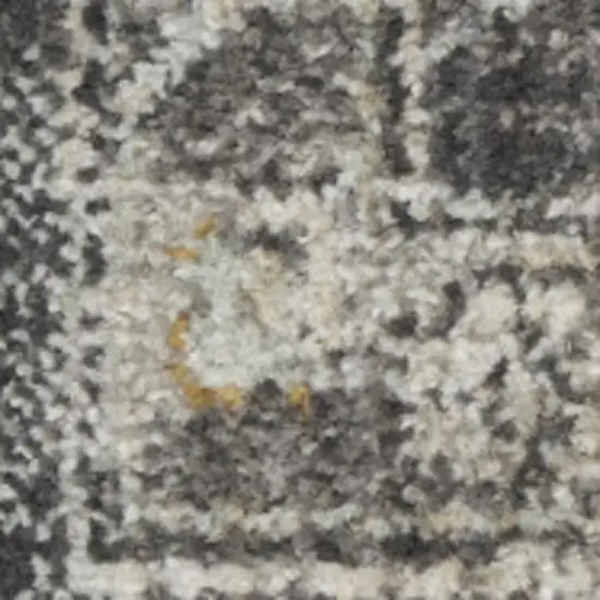 Gray Ivory And Black Floral Distressed Area Rug Photo 2