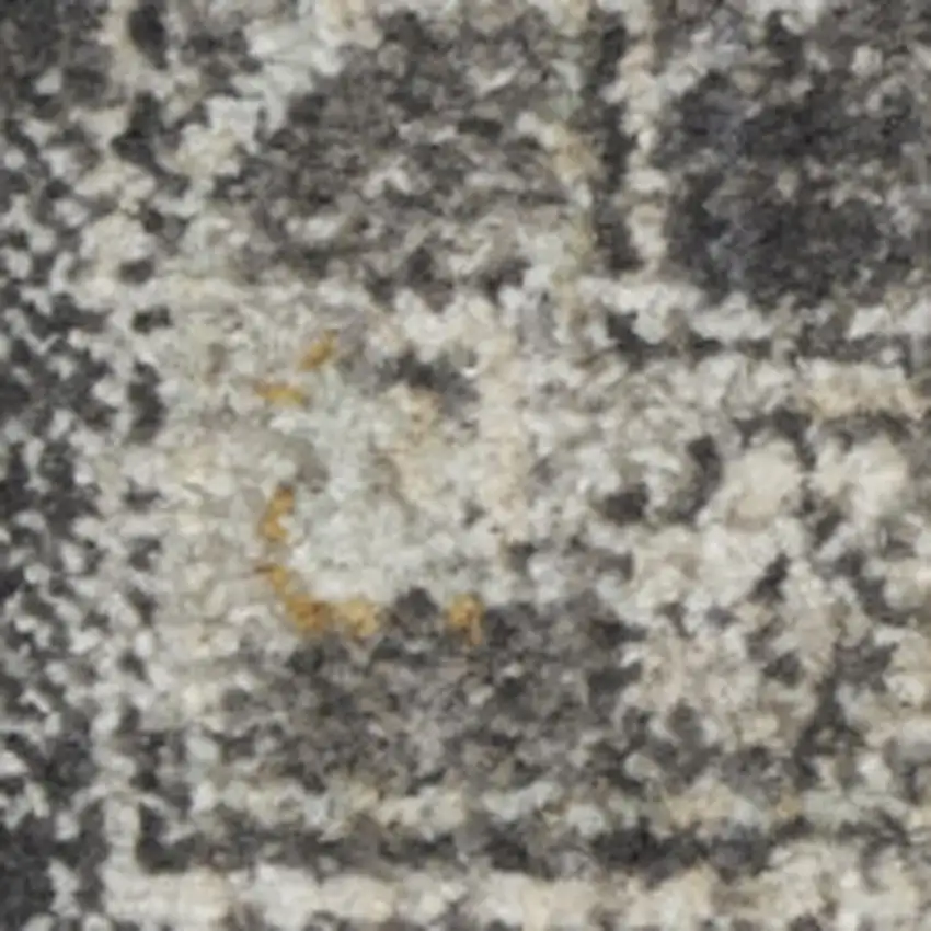 Gray Ivory And Black Floral Distressed Area Rug Photo 2