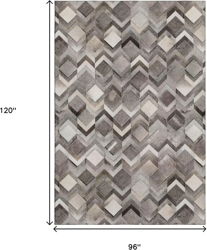 Gray Ivory And Black Geometric Washable Area Rug With UV Protection Photo 3