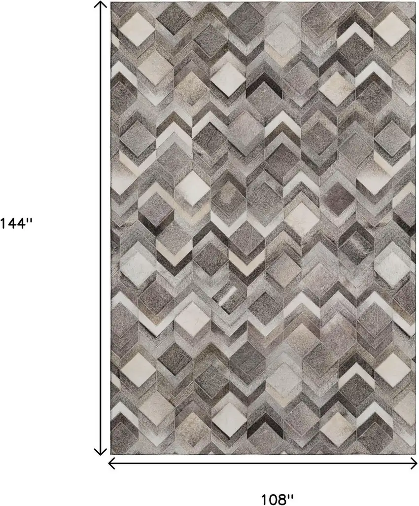 Gray Ivory And Black Geometric Washable Area Rug With UV Protection Photo 3