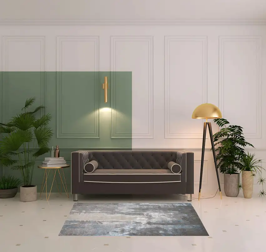 Gray Ivory And Blue Abstract Area Rug Photo 2