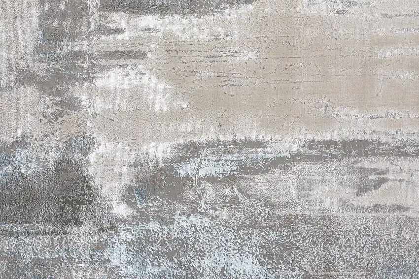 Gray Ivory And Blue Abstract Stain Resistant Area Rug Photo 6