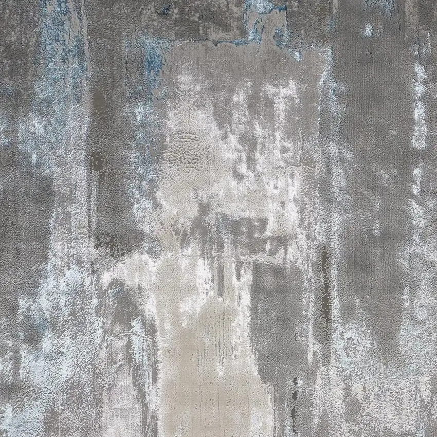 Gray Ivory And Blue Abstract Stain Resistant Area Rug Photo 5