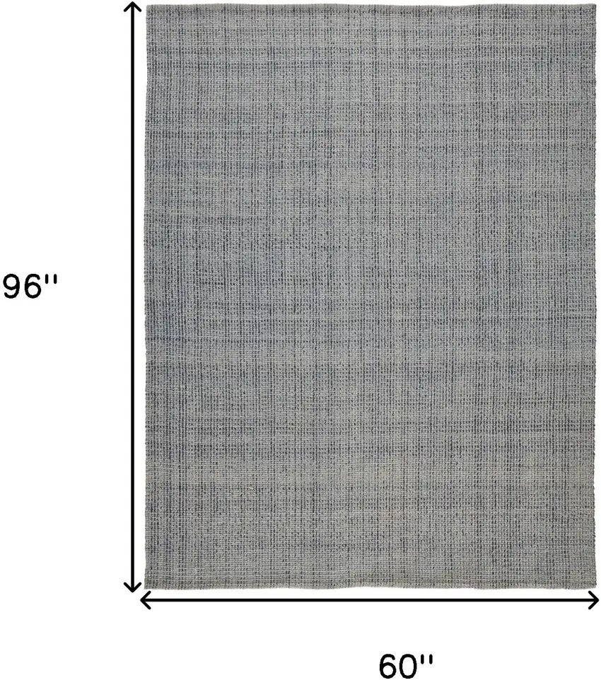 Gray Ivory And Blue Hand Woven Area Rug Photo 10