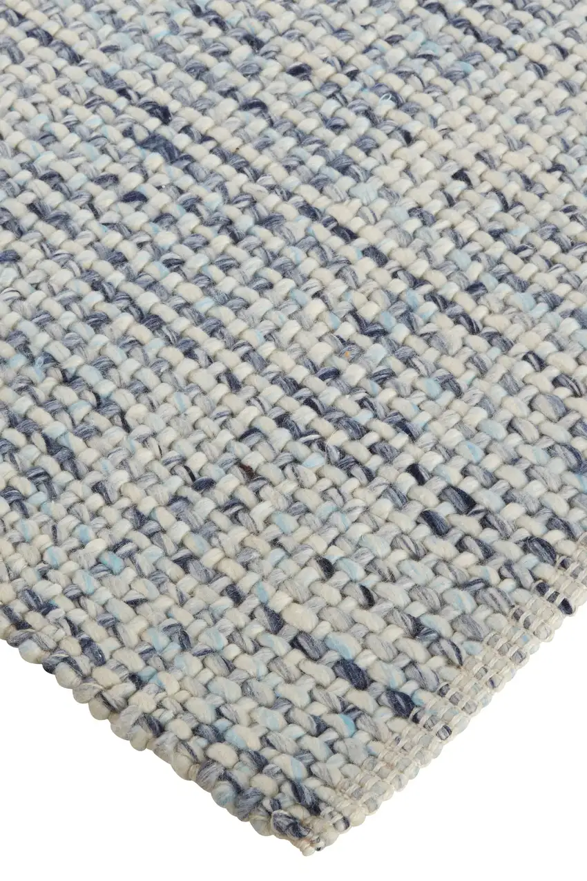 Gray Ivory And Blue Hand Woven Area Rug Photo 3