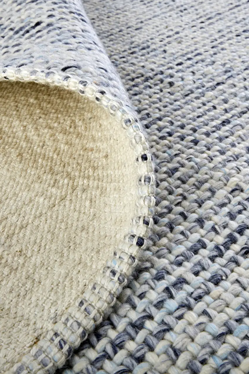Gray Ivory And Blue Hand Woven Area Rug Photo 5