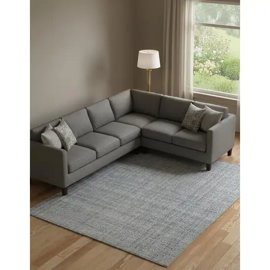 Gray Ivory And Blue Hand Woven Area Rug Photo 1
