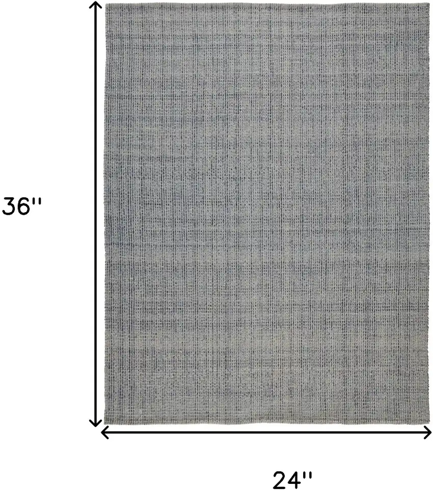 Gray Ivory And Blue Hand Woven Area Rug Photo 10