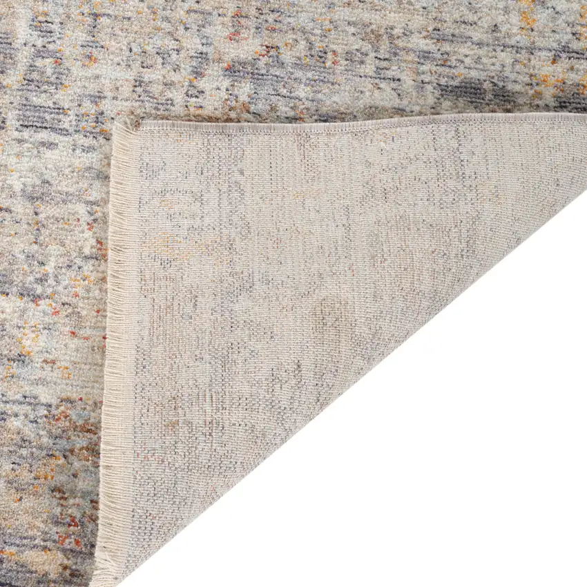 Gray Ivory And Brick Red Floral Medallion Runner Rug With Fringe Photo 8