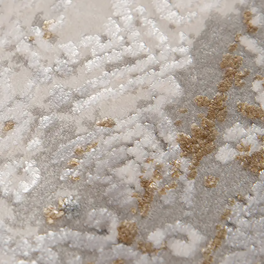 Gray Ivory And Brown Medallion Area Rug With Fringe Photo 8