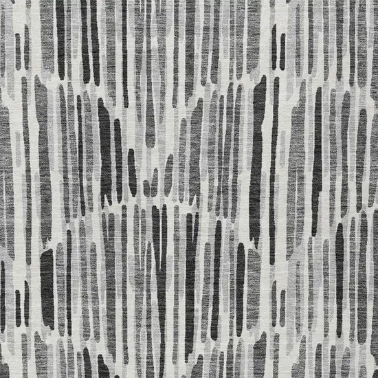 Gray Ivory And Charcoal Abstract Washable Indoor Outdoor Area Rug Photo 4