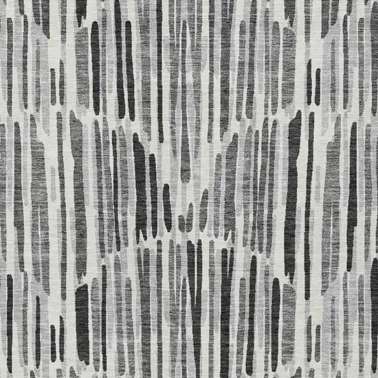 Gray Ivory And Charcoal Abstract Washable Indoor Outdoor Area Rug Photo 4
