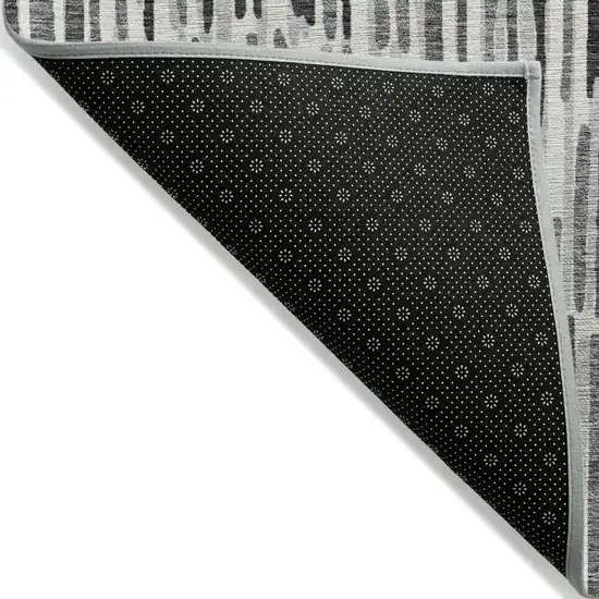 Gray Ivory And Charcoal Abstract Washable Indoor Outdoor Area Rug Photo 2