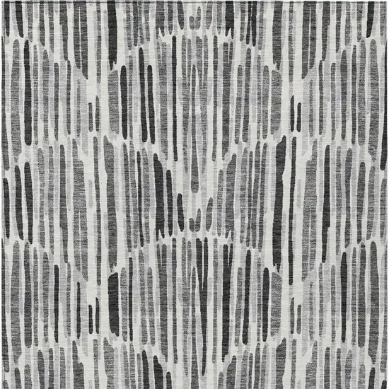 Gray Ivory And Charcoal Abstract Washable Indoor Outdoor Area Rug Photo 6