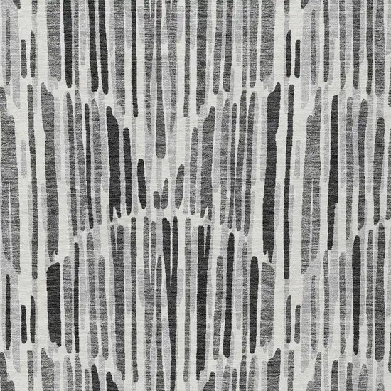 Gray Ivory And Charcoal Abstract Washable Indoor Outdoor Area Rug Photo 4