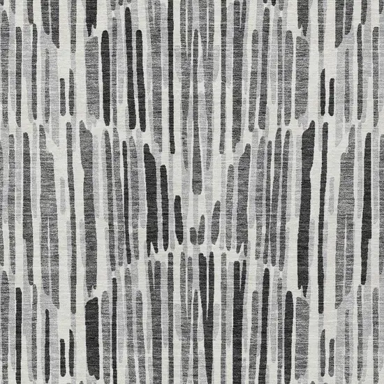 Gray Ivory And Charcoal Abstract Washable Indoor Outdoor Area Rug Photo 4