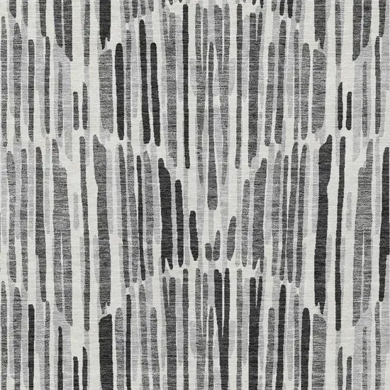 Gray Ivory And Charcoal Abstract Washable Indoor Outdoor Area Rug Photo 4