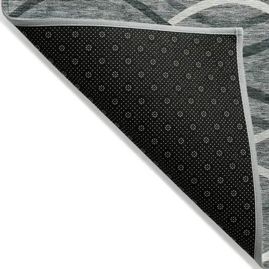 Gray Ivory And Charcoal Abstract Washable Indoor Outdoor Area Rug Photo 2
