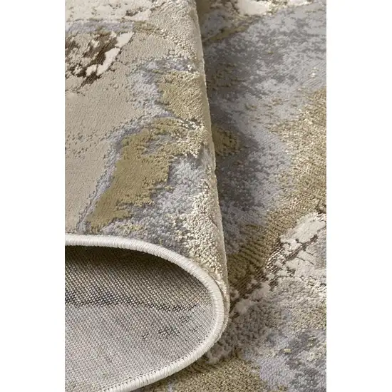 Ivory Brown And Gray Abstract Area Rug Photo 6