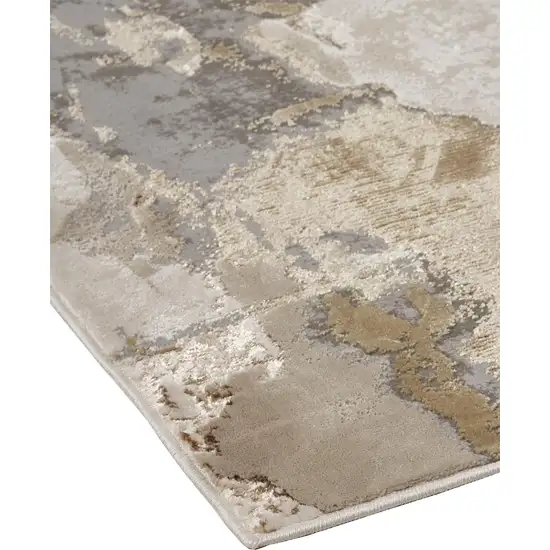 Ivory Brown And Gray Abstract Area Rug Photo 4
