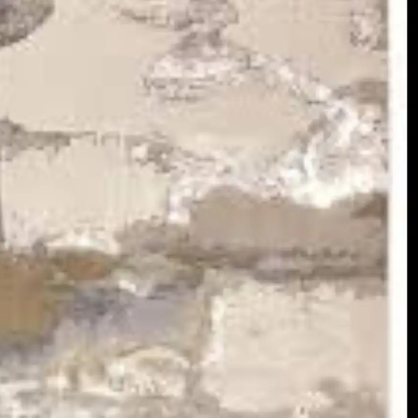 Ivory Brown And Gray Abstract Area Rug Photo 3