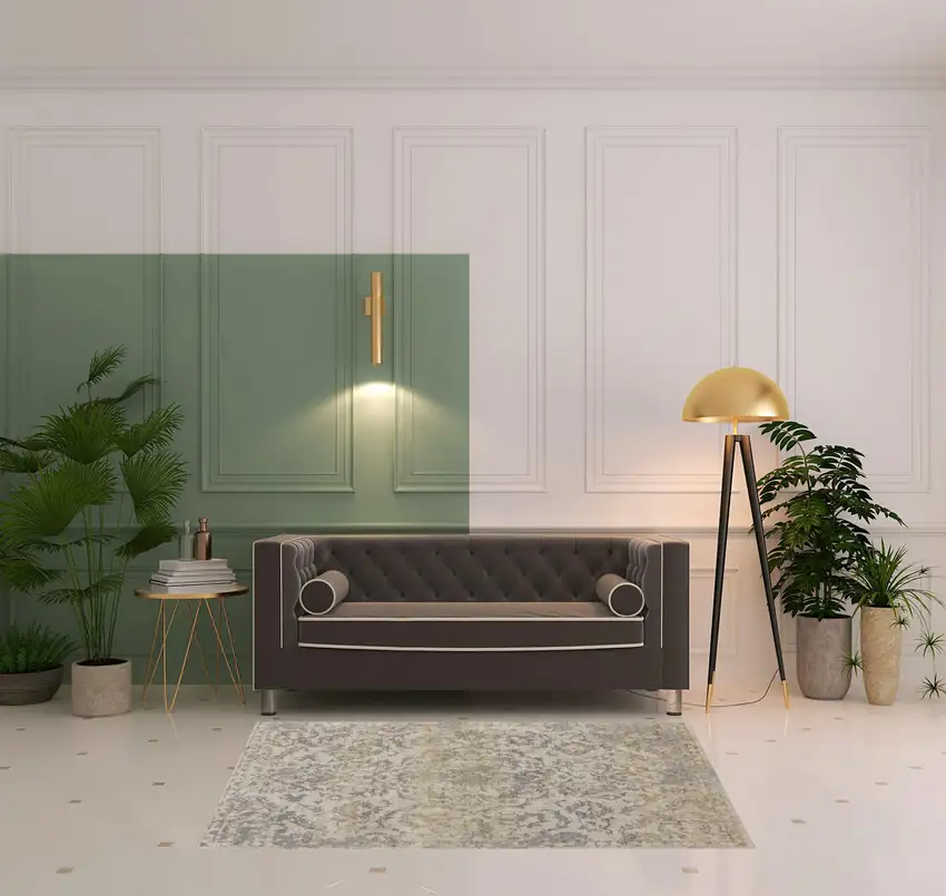 Gray Ivory And Gold Floral Power Loom Distressed Area Rug Photo 2