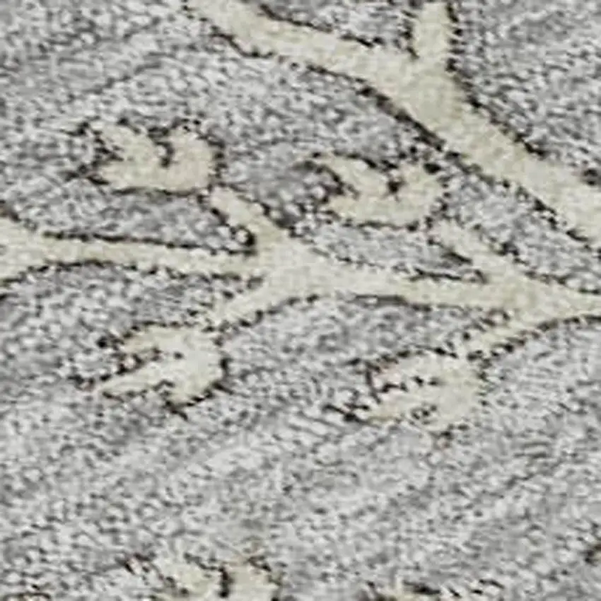 Gray Ivory And Gold Floral Washable Area Rug With UV Protection Photo 2