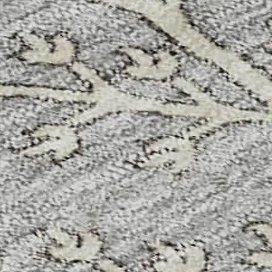 Gray Ivory And Gold Floral Washable Area Rug With UV Protection Photo 3