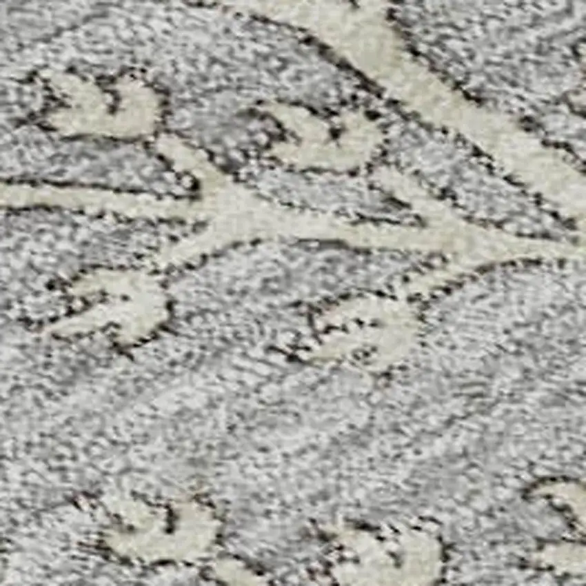 Gray Ivory And Gold Floral Washable Area Rug With UV Protection Photo 3