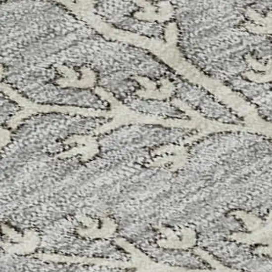 Gray Ivory And Gold Floral Washable Area Rug With UV Protection Photo 2