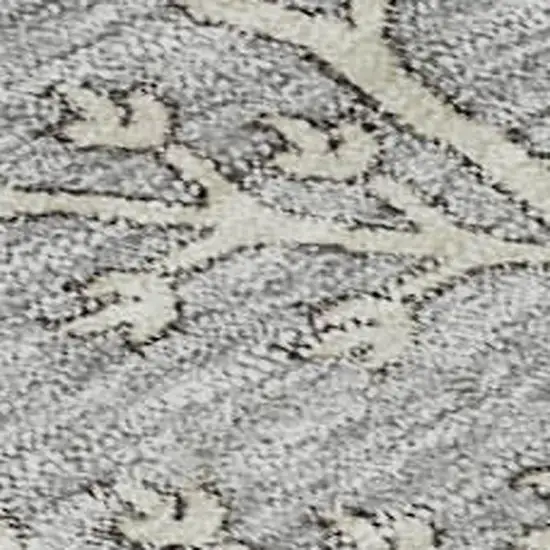 Gray Ivory And Gold Floral Washable Area Rug With UV Protection Photo 2