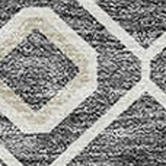 Gray Ivory And Gold Geometric Washable Indoor Outdoor Area Rug Photo 5