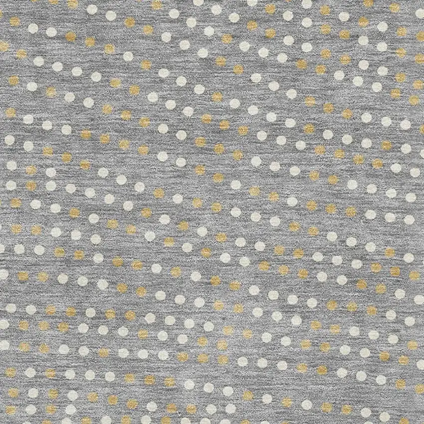 Gray Ivory And Gold Polka Dot Washable Area Rug With UV Protection Photo 2