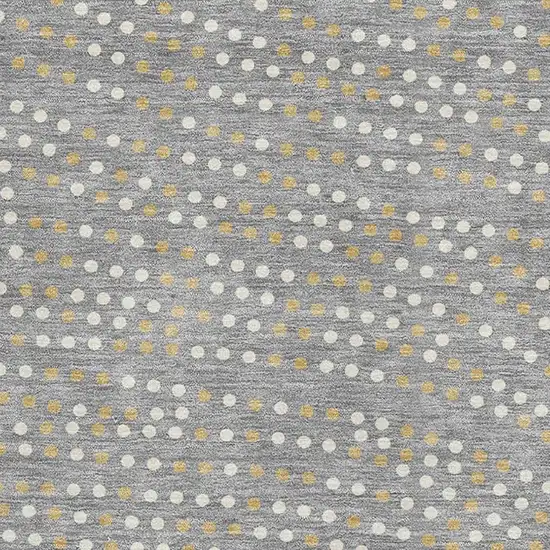Gray Ivory And Gold Polka Dot Washable Area Rug With UV Protection Photo 2