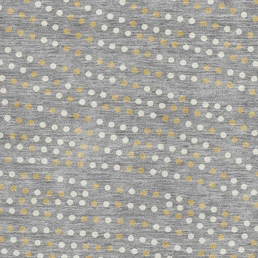 Gray Ivory And Gold Polka Dot Washable Area Rug With UV Protection Photo 2