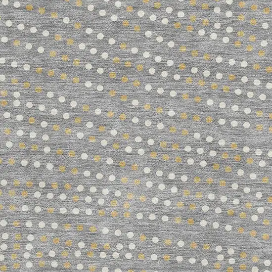 Gray Ivory And Gold Polka Dot Washable Area Rug With UV Protection Photo 2