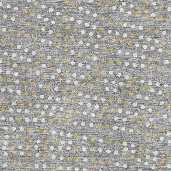 Gray Ivory And Gold Polka Dot Washable Area Rug With UV Protection Photo 2