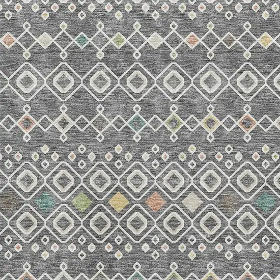 Gray Ivory And Gold Southwestern Washable Area Rug With UV Protection Photo 2