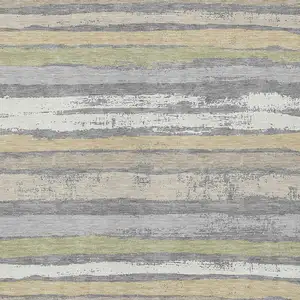 Photo of Gray Ivory And Green Striped Washable Indoor Outdoor Area Rug