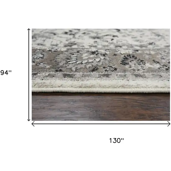 Gray Ivory And Natural Medallion Area Rug Photo 6