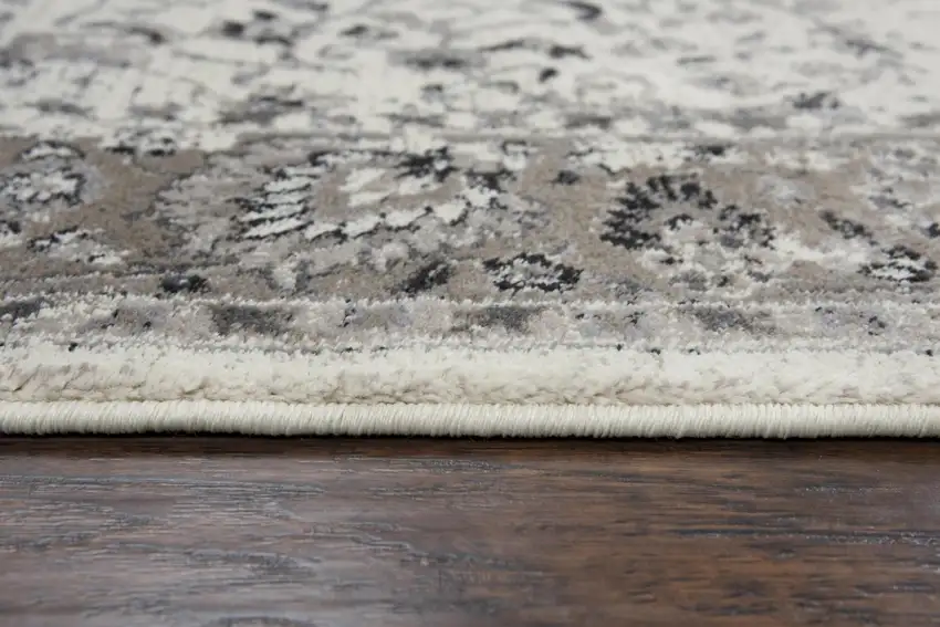 Gray Ivory And Natural Medallion Area Rug Photo 1