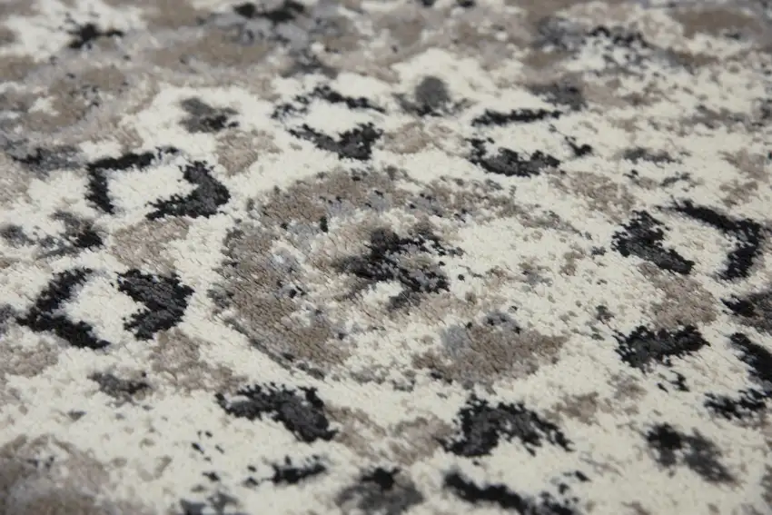 Gray Ivory And Natural Medallion Area Rug Photo 4