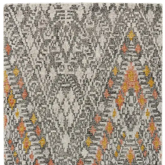 Gray and Ivory Wool Geometric Hand Tufted Area Rug Photo 7