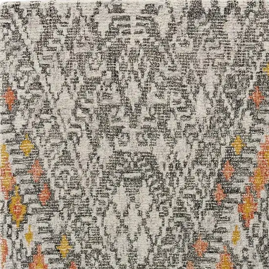 Gray and Ivory Wool Geometric Hand Tufted Area Rug Photo 6
