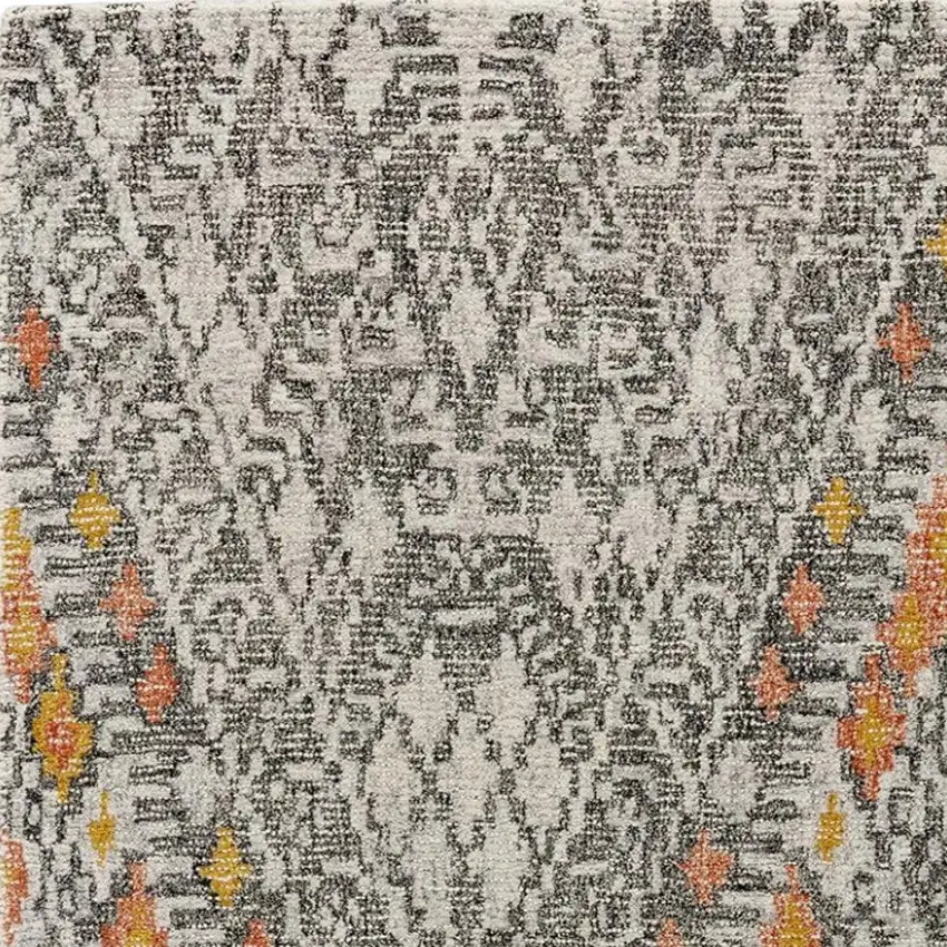 Gray and Ivory Wool Geometric Hand Tufted Area Rug Photo 6