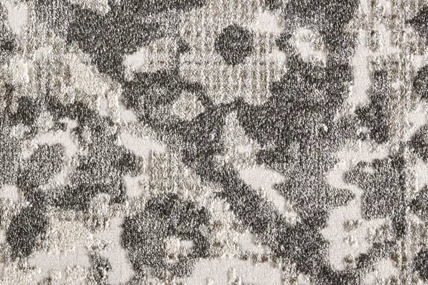 Gray Ivory And Silver Abstract Stain Resistant Area Rug Photo 9