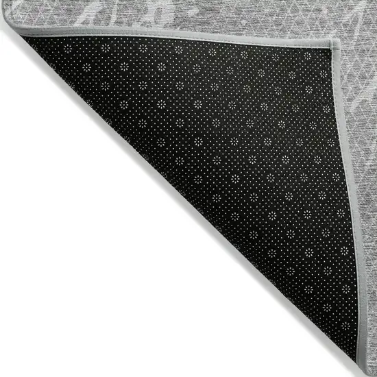 Gray Ivory And Silver Abstract Washable Indoor Outdoor Area Rug Photo 2