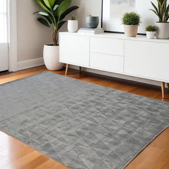 Gray Geometric Hand Woven Area Rug Photo 1